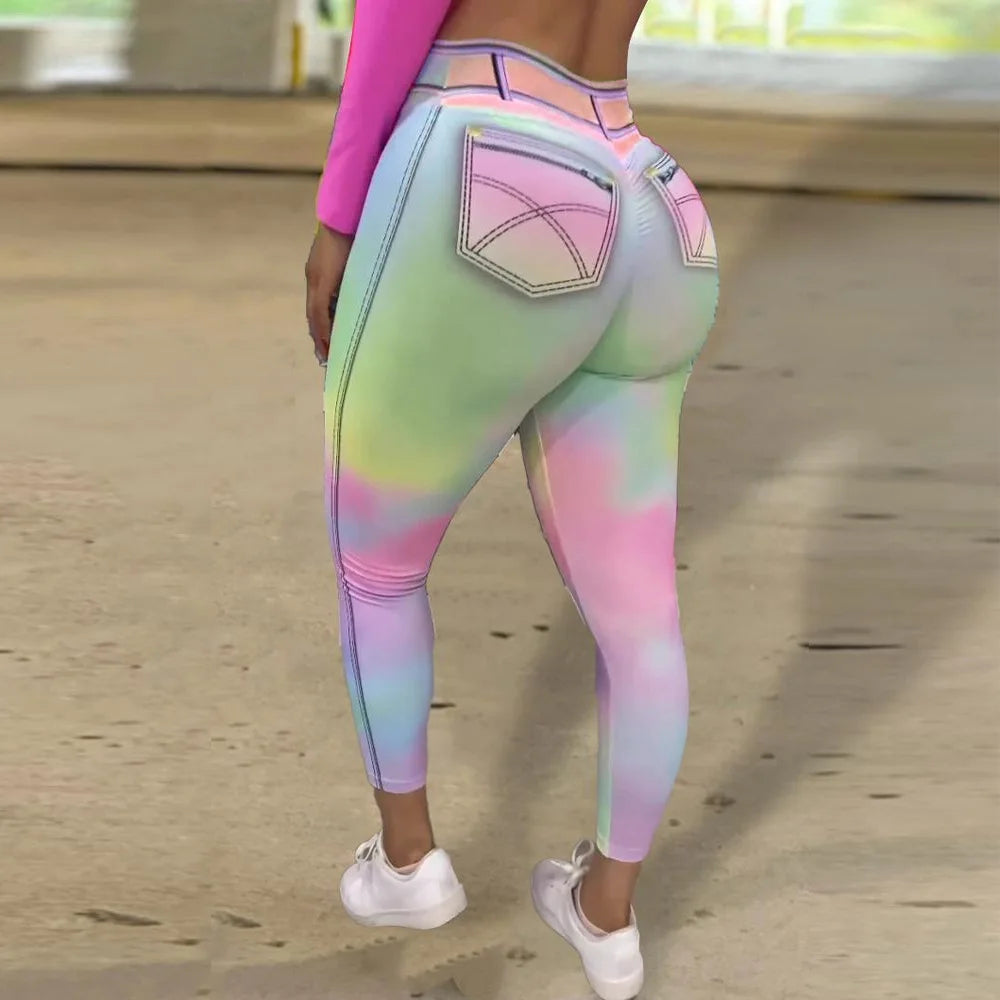 The Tie-Dye Denim Legging