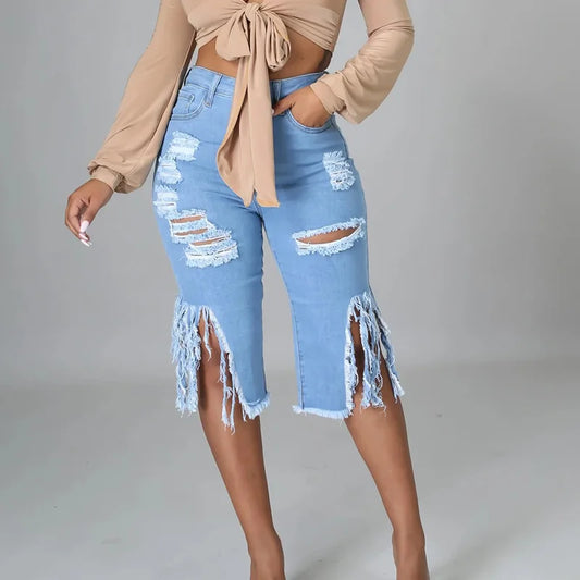 The Ripped Bermuda Denim Short