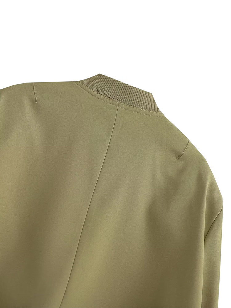 The V-Neck Solid Bomber