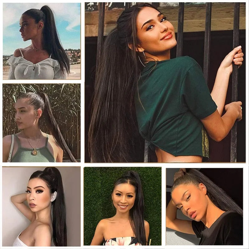 The 24-Inch Claw Clip Straight Ponytail Extension