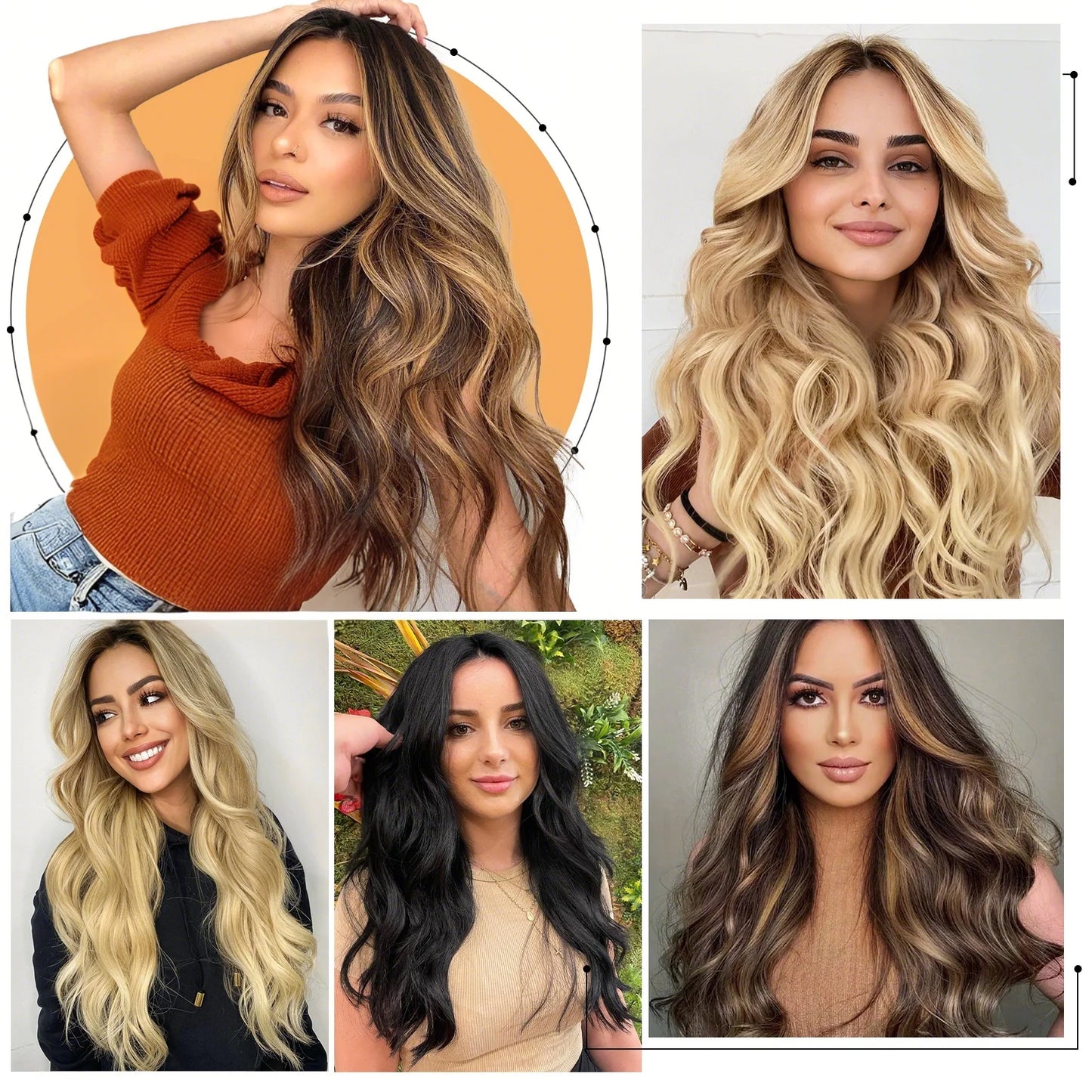 The 20-Inch Long Wavy Clip-In Hairpiece Set (4pcs)