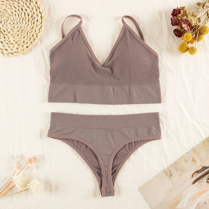 The Wireless Crop Top Bra and Panty Set