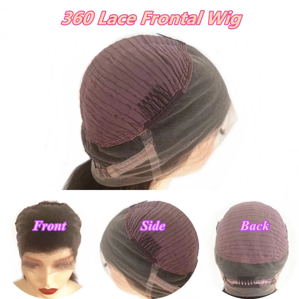Ombre Brown 5x5 PU Silk Base Lace Closure Bob Wig For Women Human Hair 13x6 Lace Frontal Wig Preplucked Side Part Wavy Bob Wig
