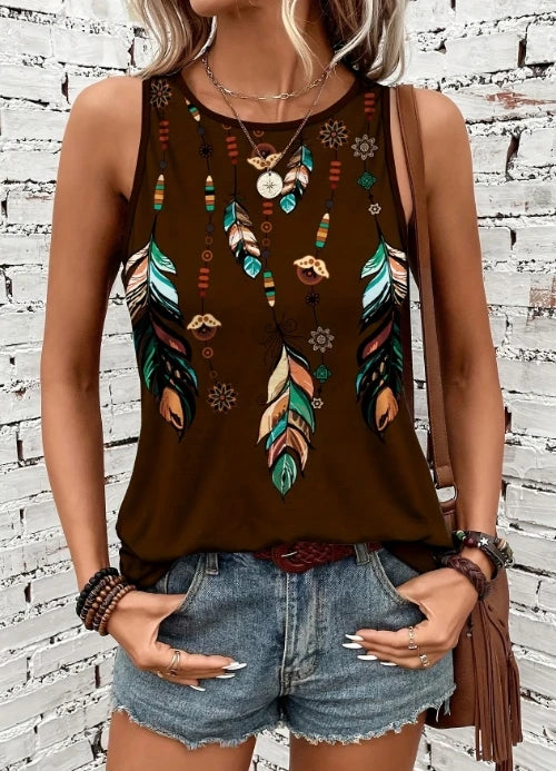 The Tribal Print Sleeveless Tank