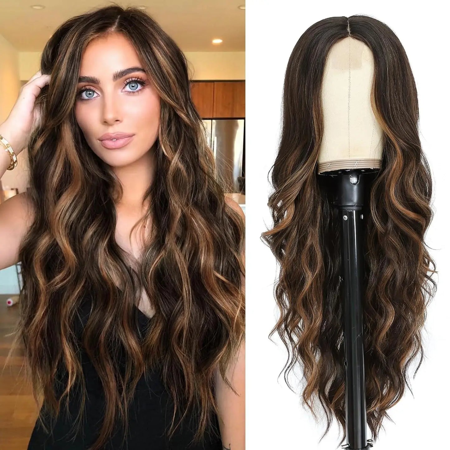 The 26-Inch Middle Part Lace Wavy Wig