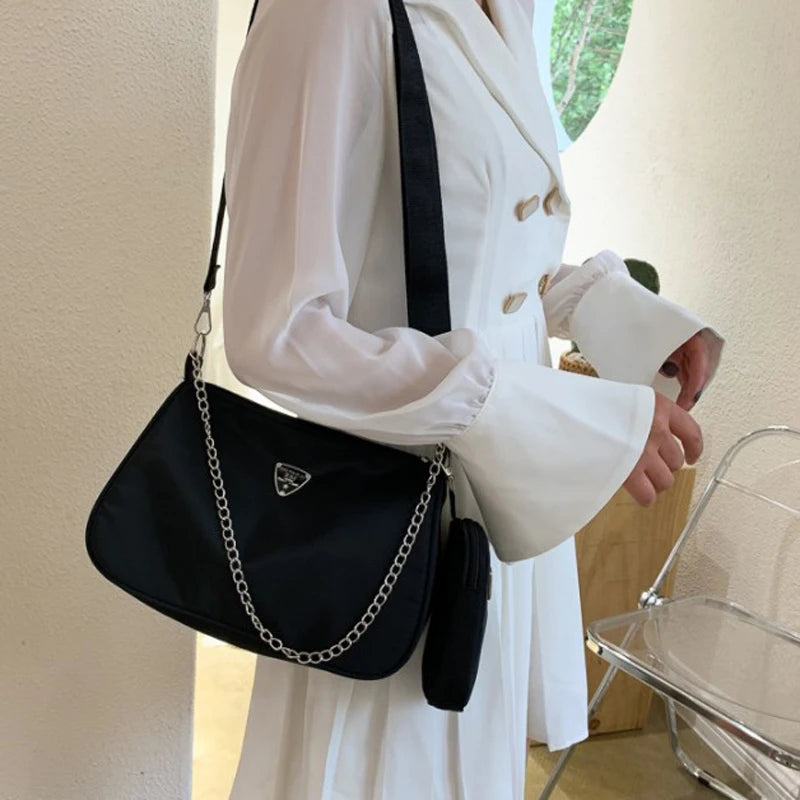 The 2-Piece Nylon Chain Bag Set