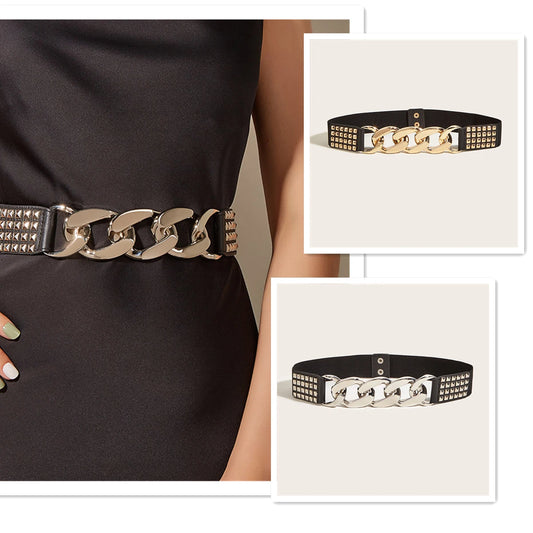 The Studded Punk Elastic Chain Belt