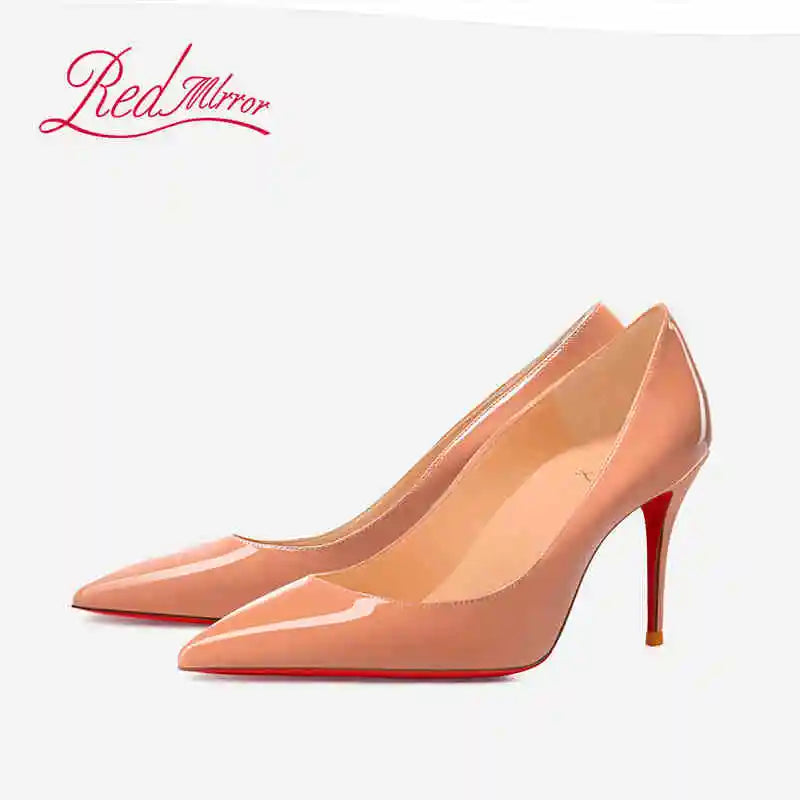 Black Women's elegant high heels Red Shiny Bottoms Luxury Brand Women heels 2025 trend Pointed Toe Sexy Party Pumps shoes Women