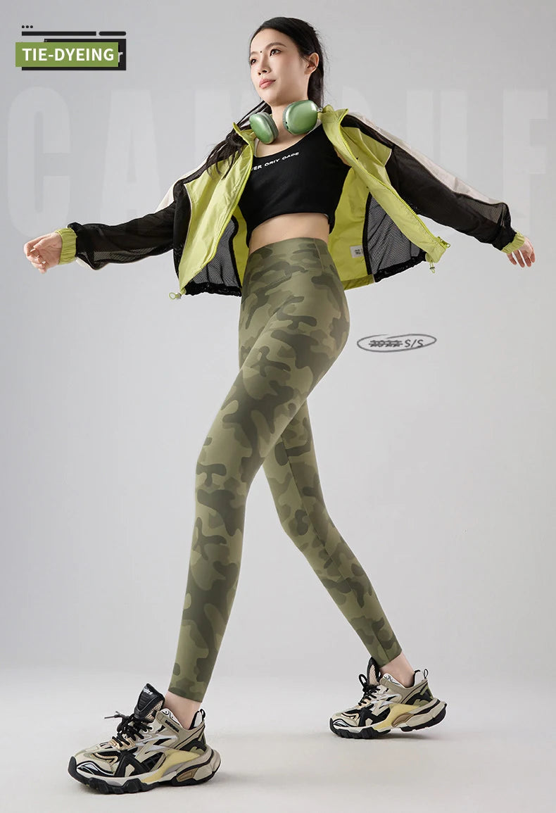 BIVIGAOS Spring Summer New Seamless Camouflage Sharkskin Leggings Women Fashion High Waist Casual Sports Tights Fitness Leggings