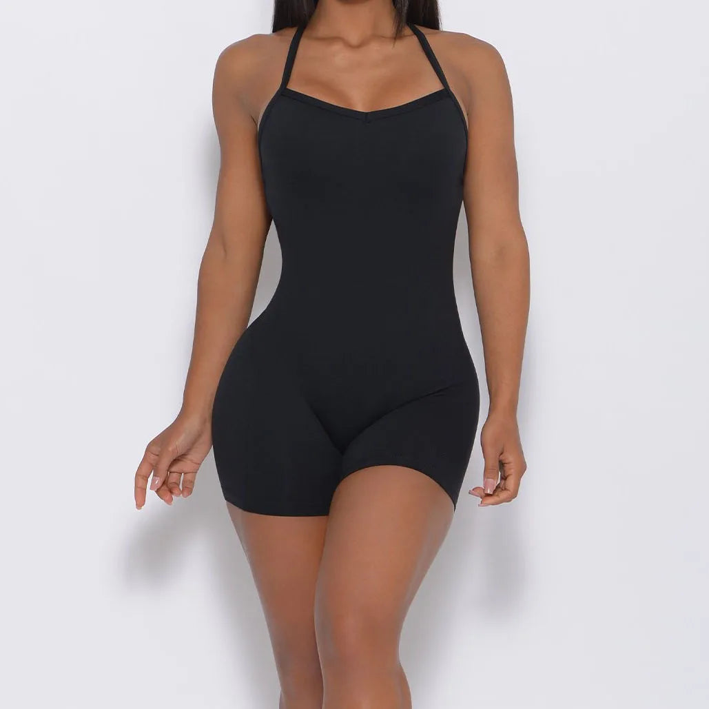The Backless Cross Fitness Yoga Jumpsuit