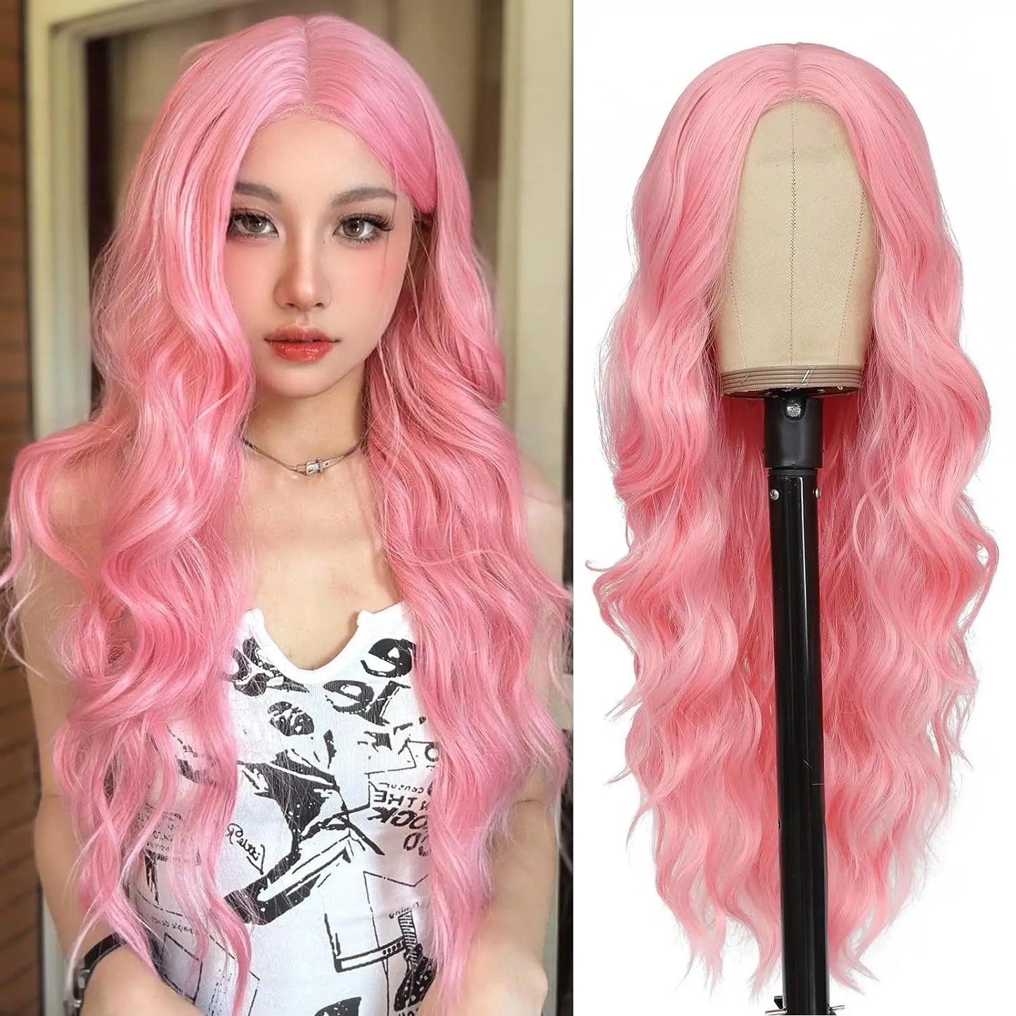The 26-Inch Middle Part Lace Wavy Wig