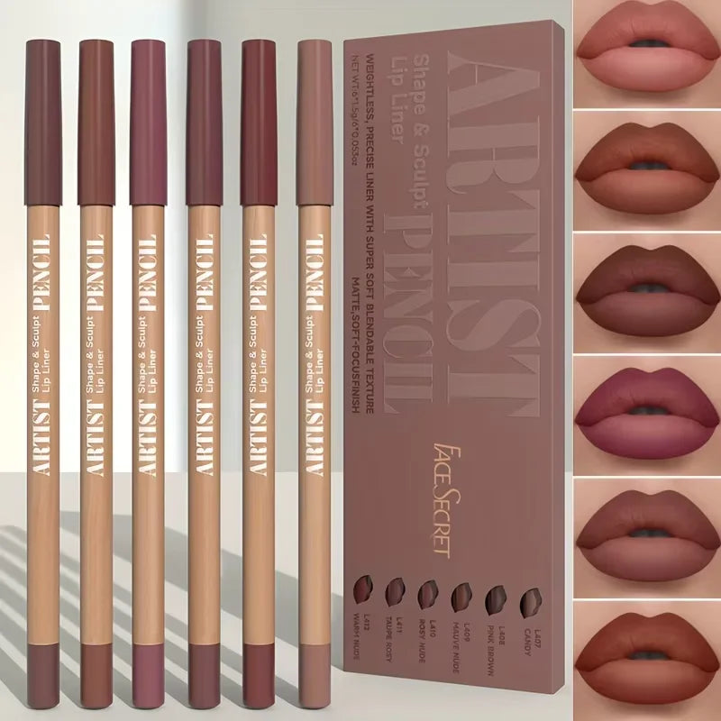 The 6-Piece Velvet Lip Liner Set