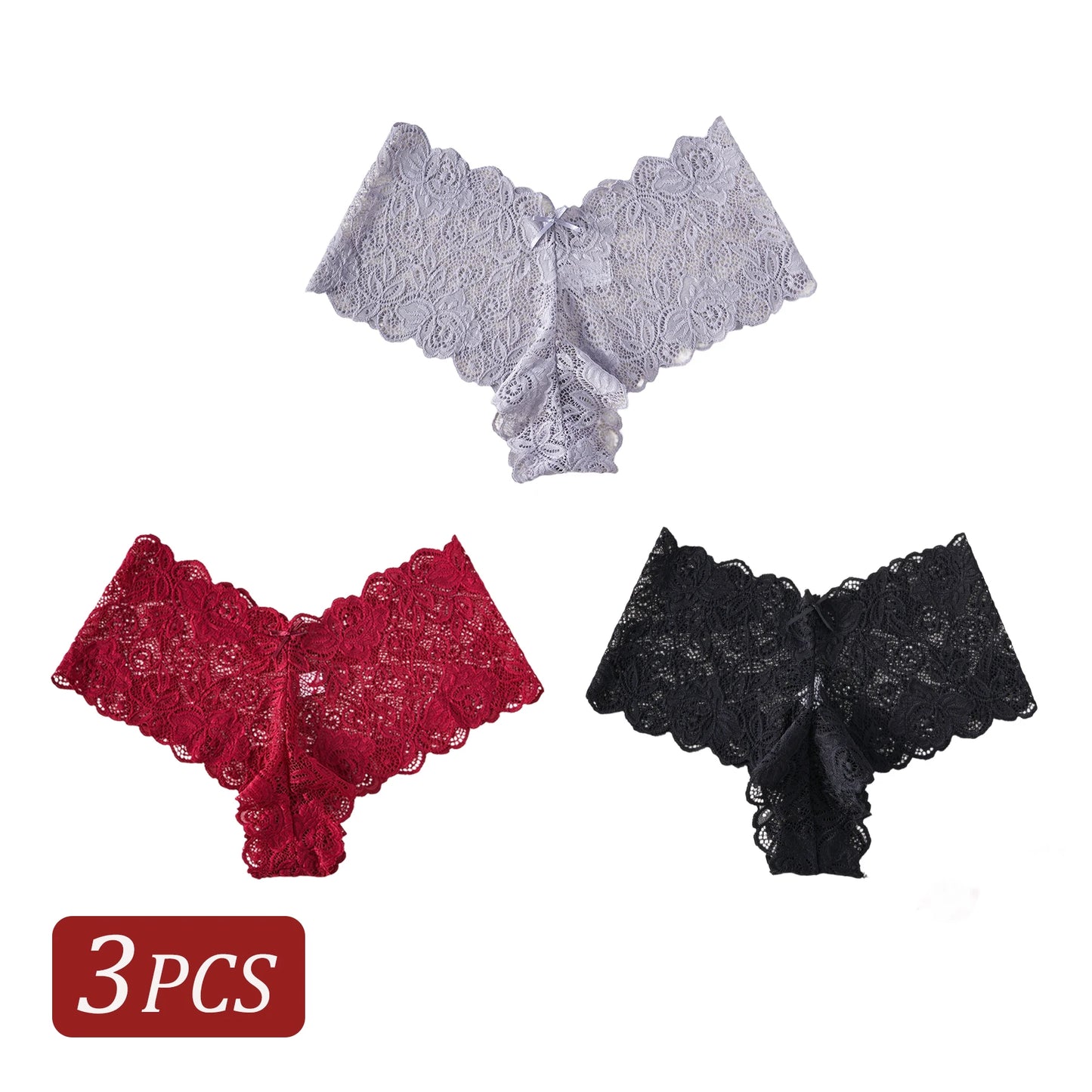 The 3-Pack V-Waist Lace Embroidery Brief