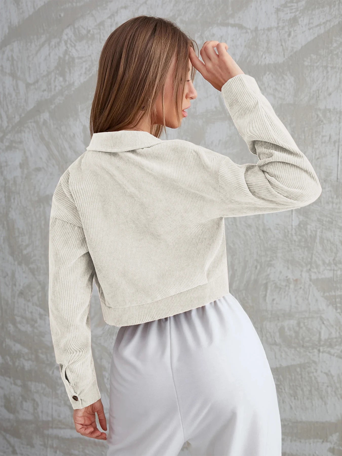Women's New Corduroy Long Sleeve Jacket Autumn Winter Casual Lapel Quilted Single Button Coat Stylish Feminine Outerwear