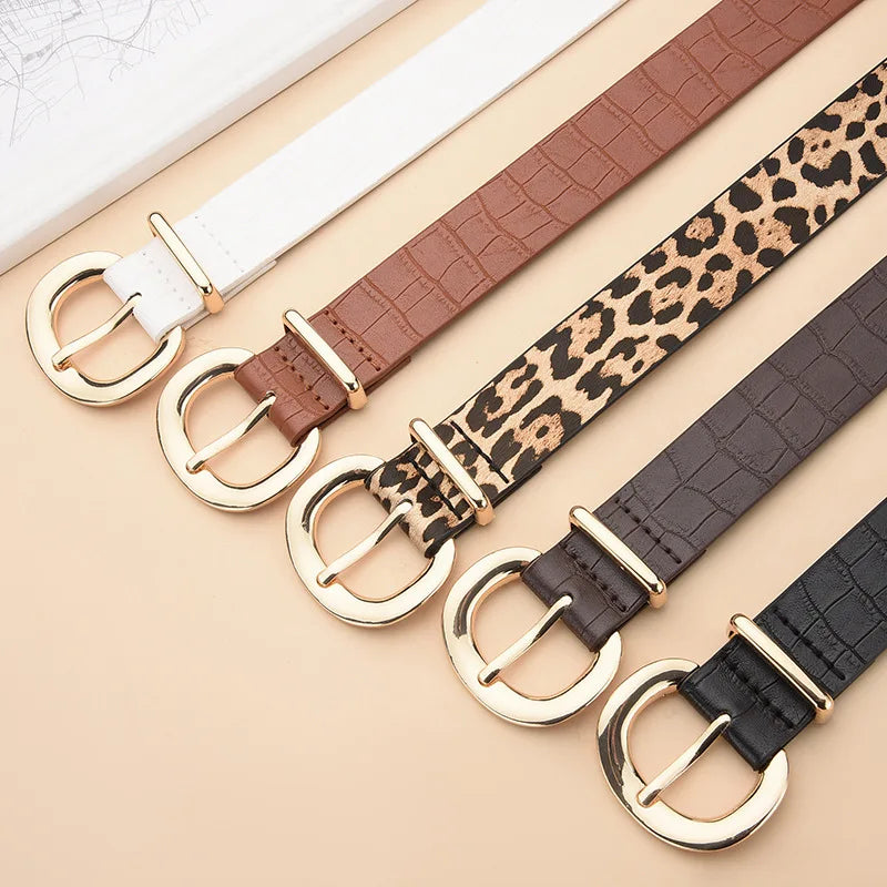 The Alligator Pattern Gold Buckle Belt
