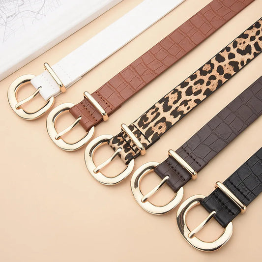 The Alligator Pattern Gold Buckle Belt