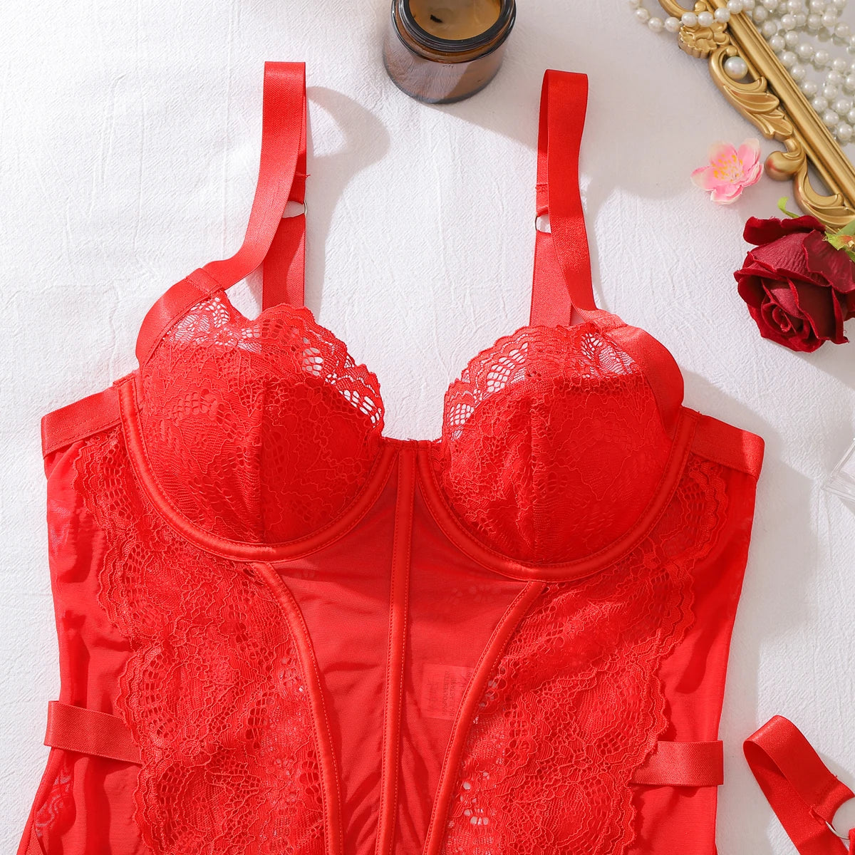 The Willowy Corset Lace Mini Dress Set