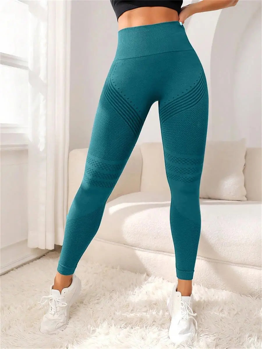 Seamless high-waisted hip-lifting yoga pants, elastic quick-drying tight pants, women's outdoor sports running, cycling and fitn