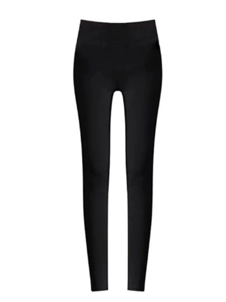 Fashion High Street Casual Women's High Waist Printed Bottom Pants New Women Reflective Tight Elastic Outerwear Pants