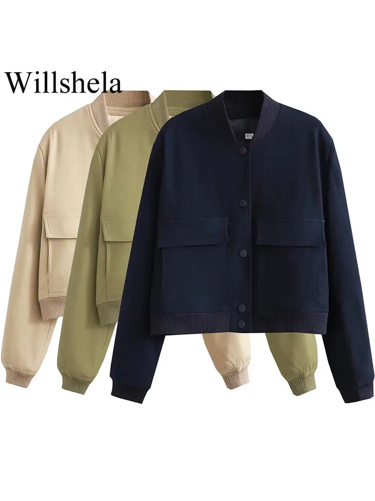 The V-Neck Solid Bomber