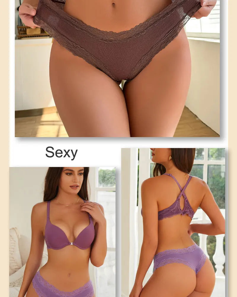 The 5-Pack Lace Seamless Brazilian Set
