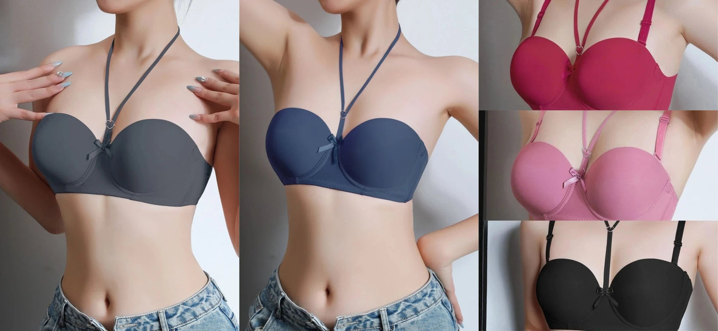 Gratitude More Than Ten Years Of Companionship Buy 3 Bras Get 1 Jewelry Free Neck-Hanging Bra With Two Wearing Gather Sexy Back