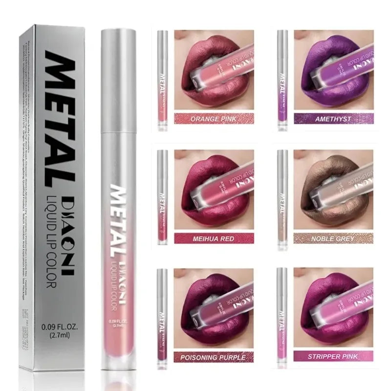 The 12-Color Metallic Shimmer Lip Gloss Set