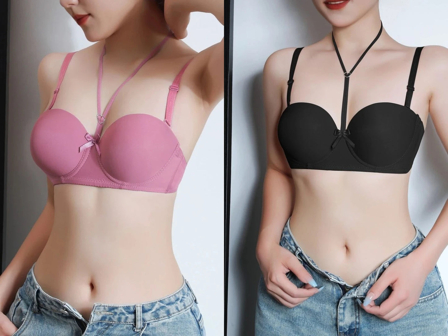 Gratitude More Than Ten Years Of Companionship Buy 3 Bras Get 1 Jewelry Free Neck-Hanging Bra With Two Wearing Gather Sexy Back