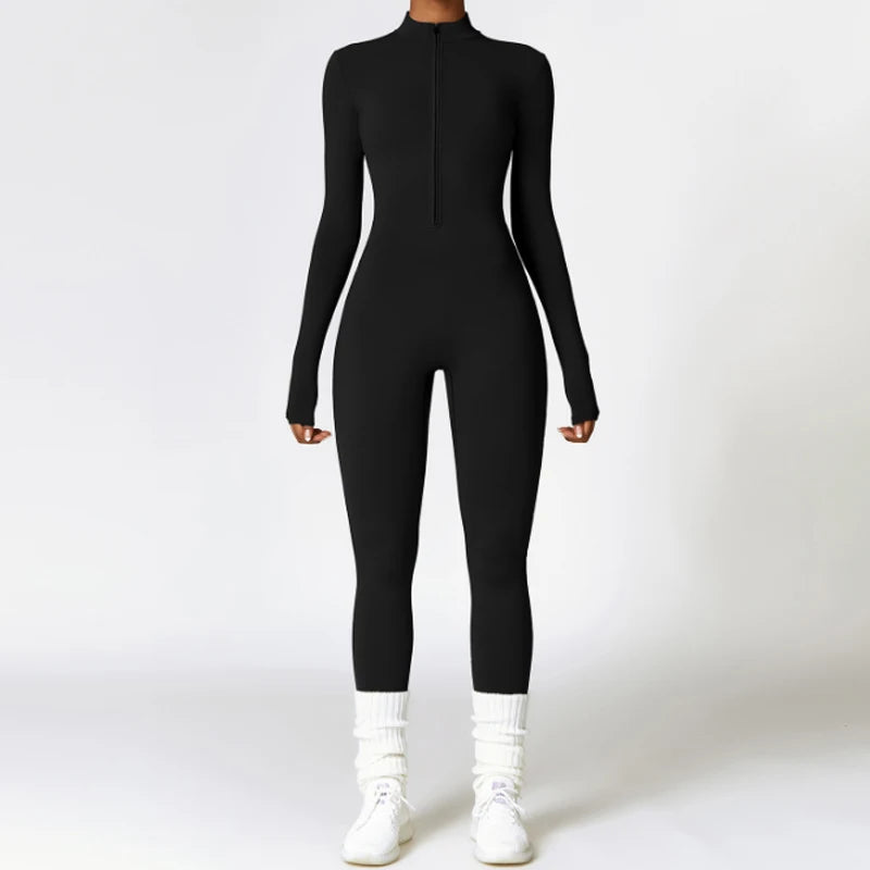 The Warm Fleece Zip Fitness Jumpsuit