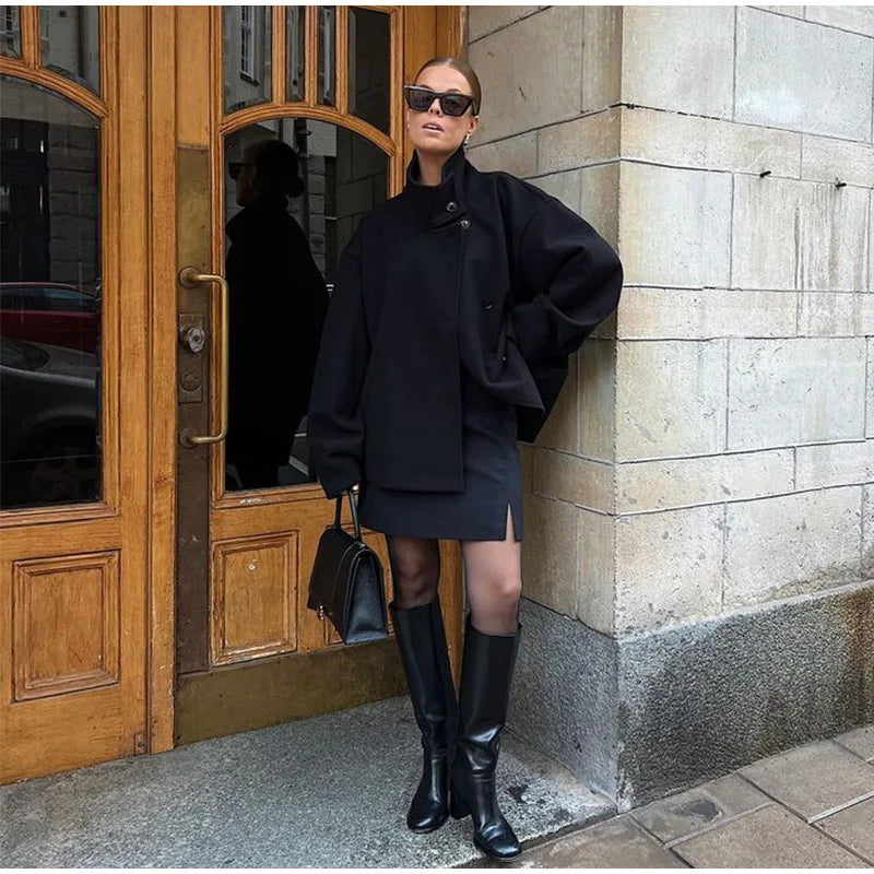 The Woolen Stand Collar Coat