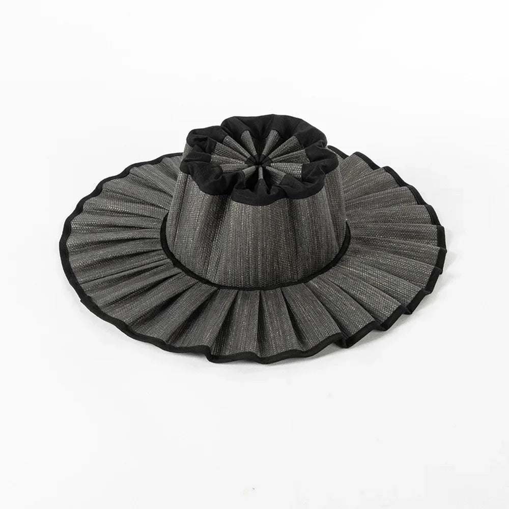 The Y2K Reversible Pleated Straw Hat