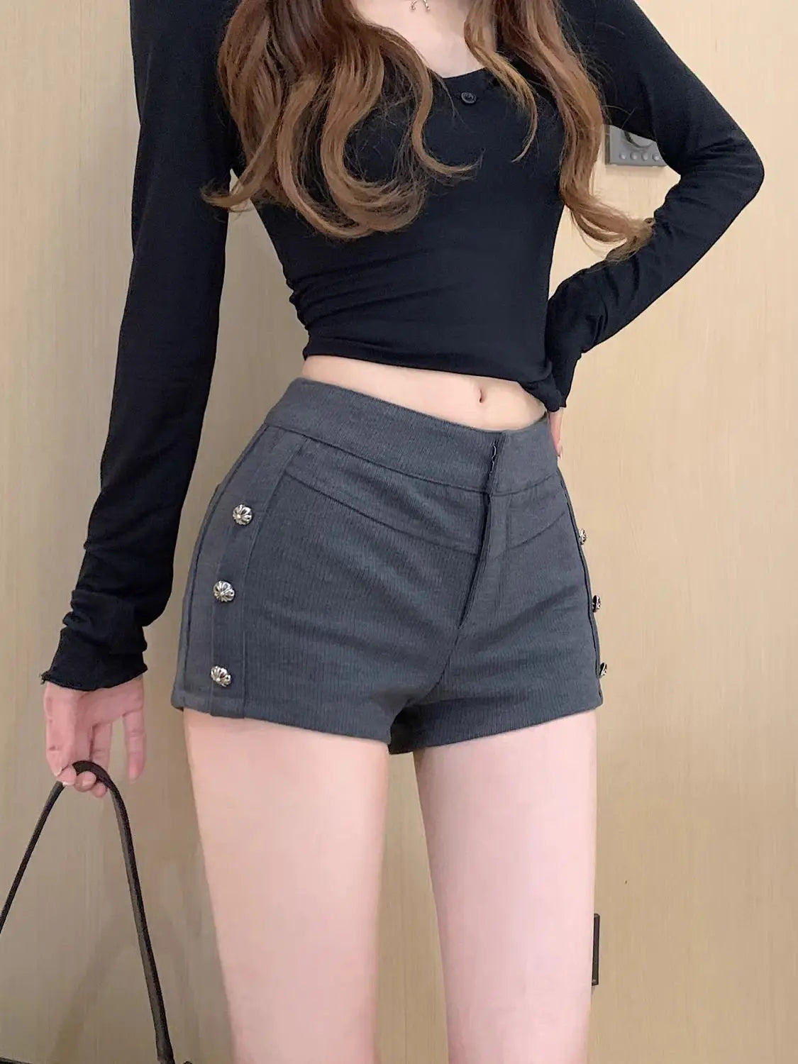 Female Short Pants Black Booty Skinny Willow Ding Women's Shorts Flowy Streetwear Korean Style Elegant Hot Comfy Youthful Jorts