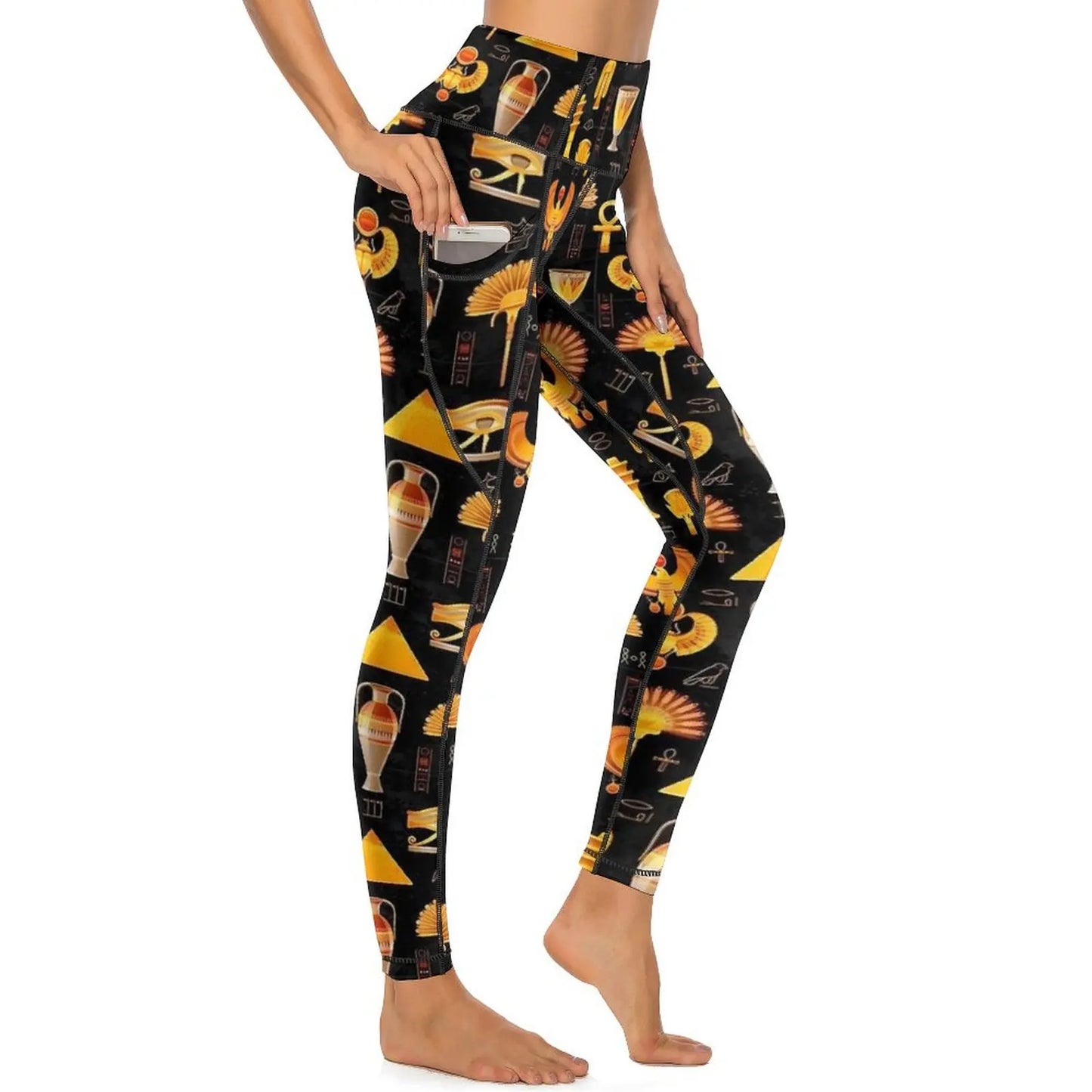 Ancient Egyptian Art Leggings Sexy History of Egypt High Waist Yoga Pants Casual Stretchy Leggins Design Fitness Gym Tights