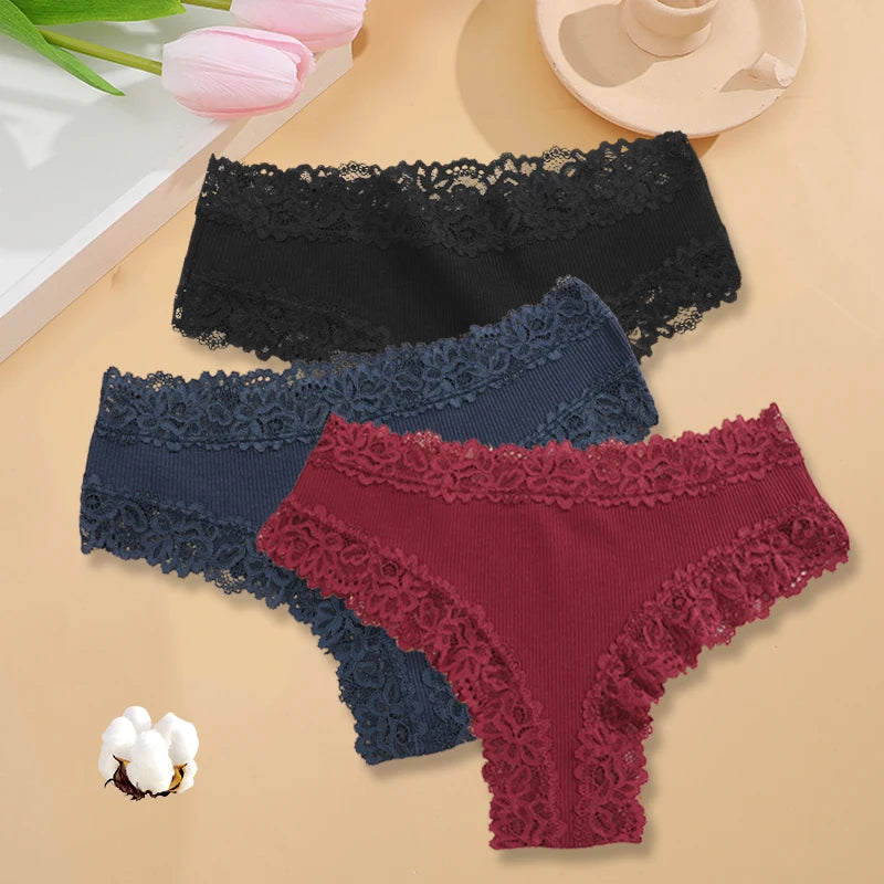 The 3-Pack Brazilian Lace G-String Set