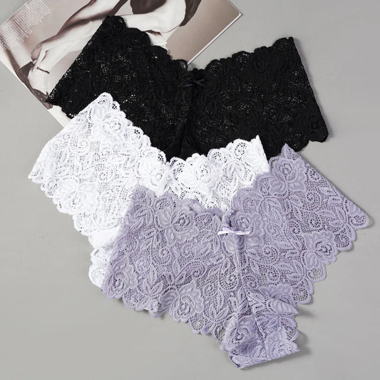 The 3-Pack Floral Lace Low-Waist Brief