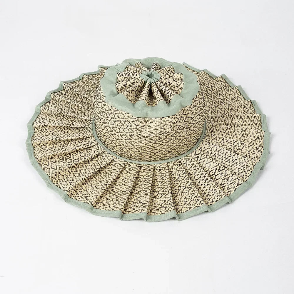 The Y2K Reversible Pleated Straw Hat
