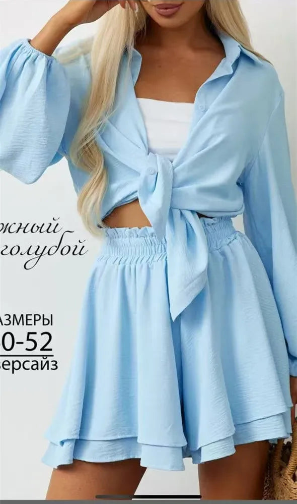 Casual Loose Short Sets For Women 2 Piece Sets Womens Outfits Spa Holiday Baggy Fashion Shorts Suits Woman Summer