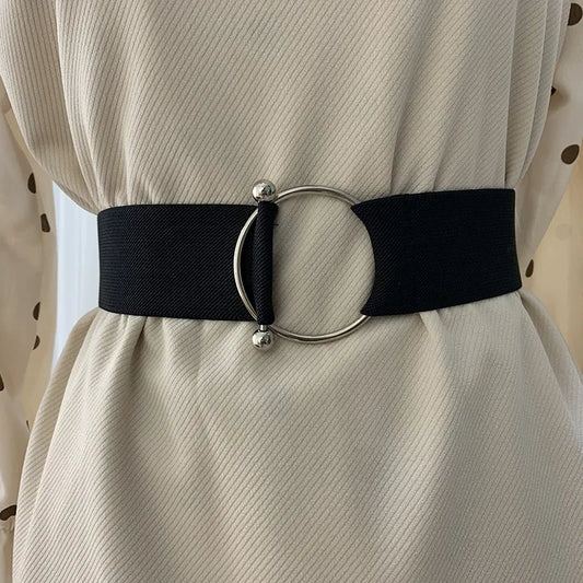 The Round Buckle Elastic Waist Band