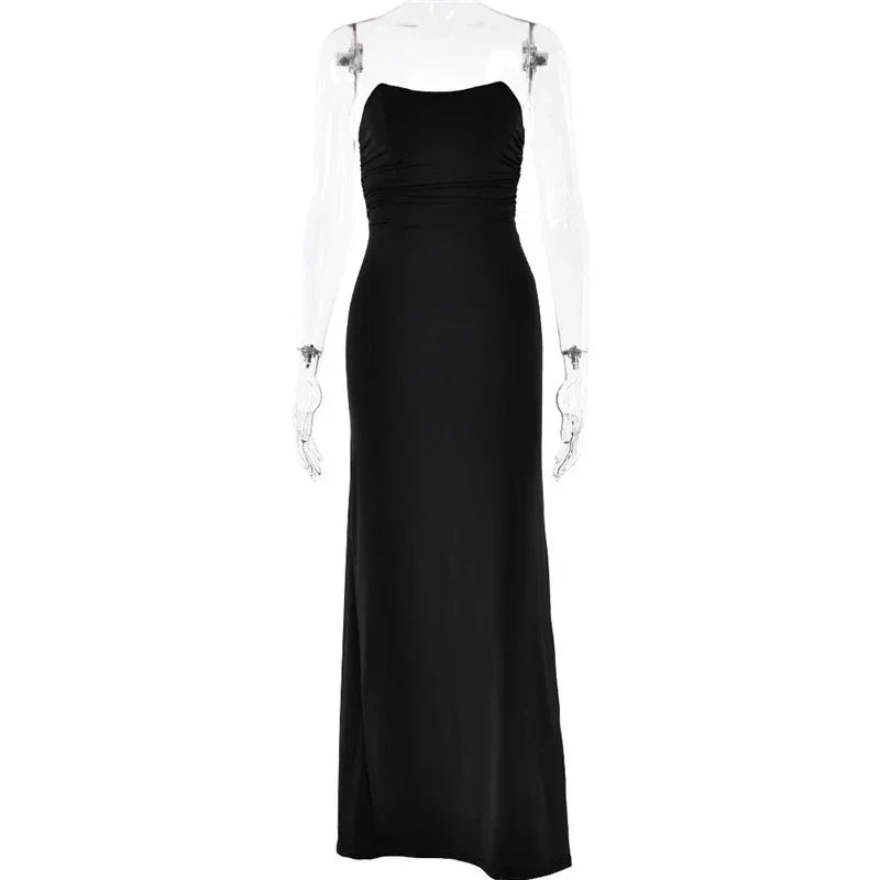 The Strapless Lace-Up Maxi