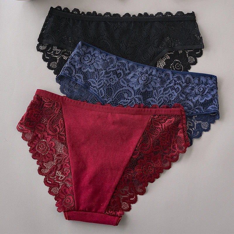 The 3-Pack Floral Embroidery Lace Brief