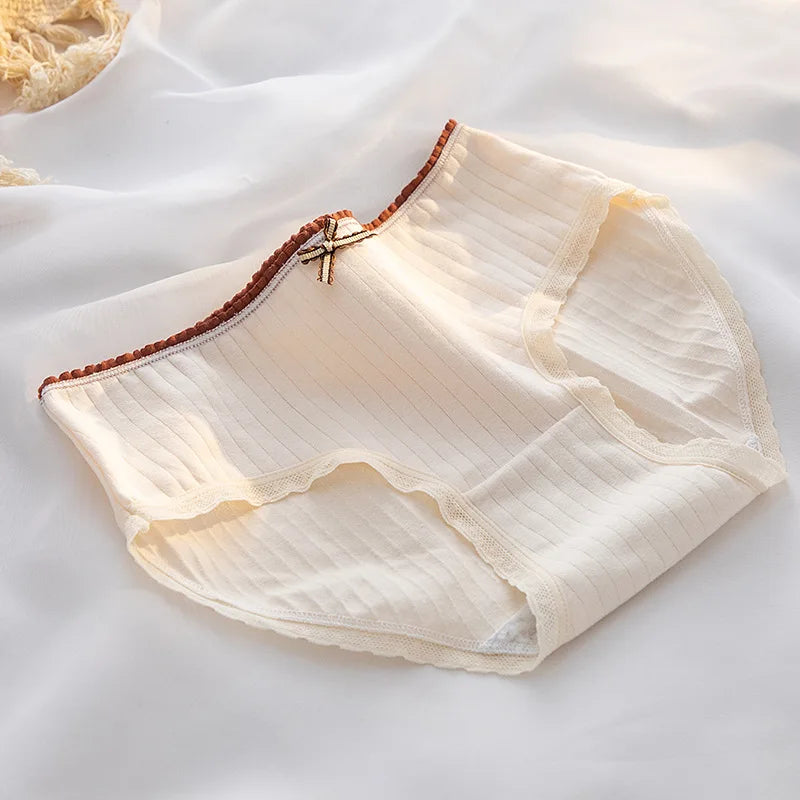 5Pcs/Set Cartoon Cute Bear Cotton Women Panties Breathable Underwear Girls Briefs Mid Waist Soft Female Intimates Sexy Lingerie