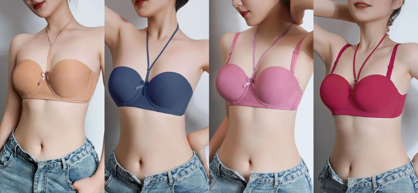 Gratitude More Than Ten Years Of Companionship Buy 3 Bras Get 1 Jewelry Free Neck-Hanging Bra With Two Wearing Gather Sexy Back