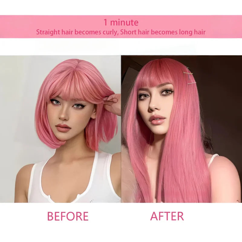 The 60CM Pink Straight Clip-In Hair Extensions