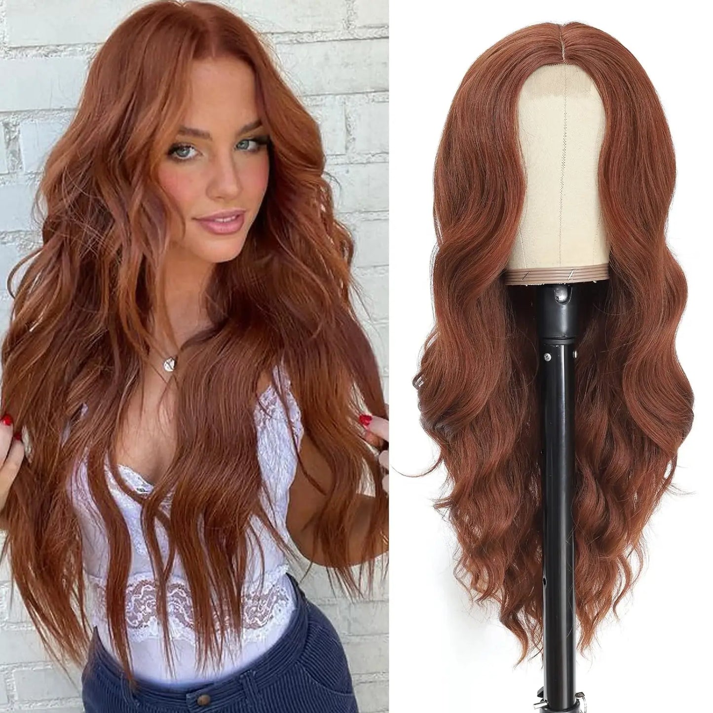 The 26-Inch Middle Part Lace Wavy Wig