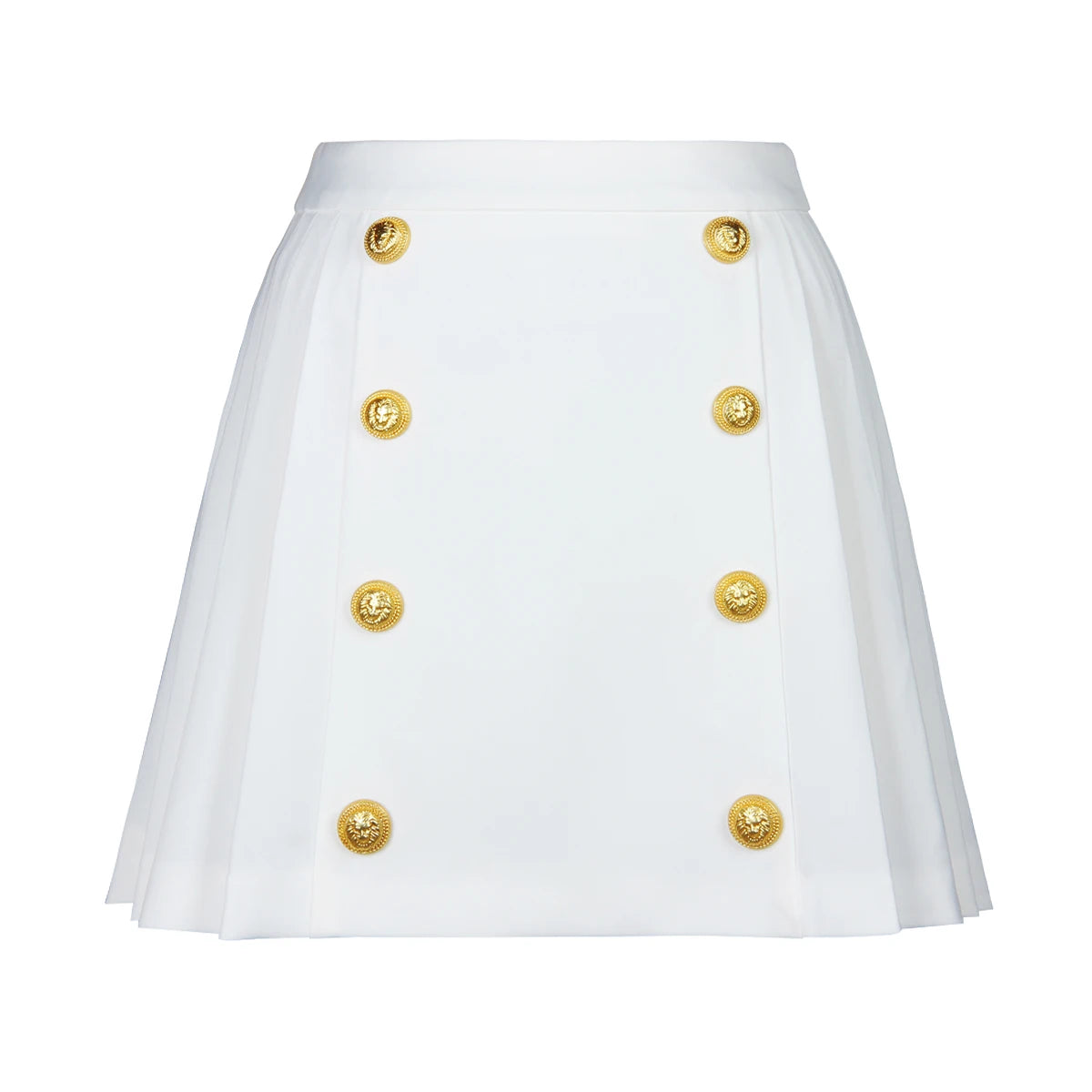 S-xl Black And White High-quality Fashionable Solid Color New Side Pleated Double Row Button Casual Commuting Women Short Skirt