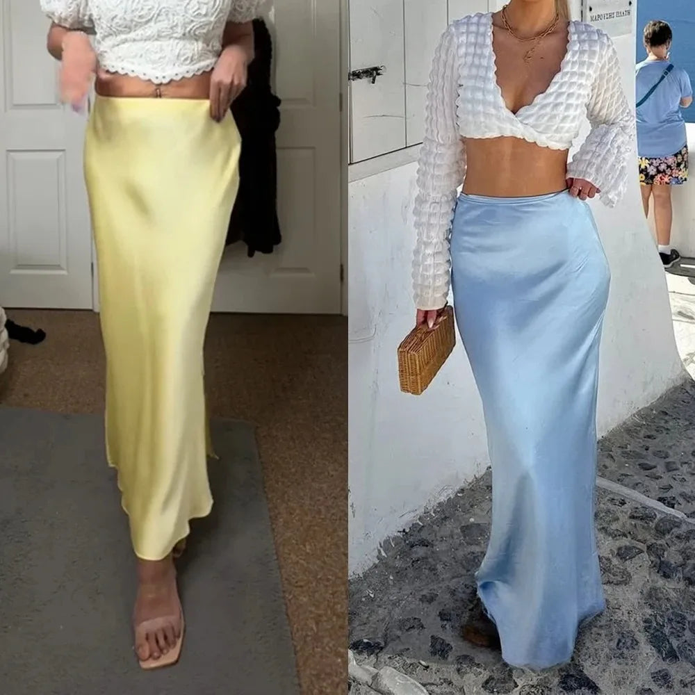 The Vintage Satin Straight Maxi