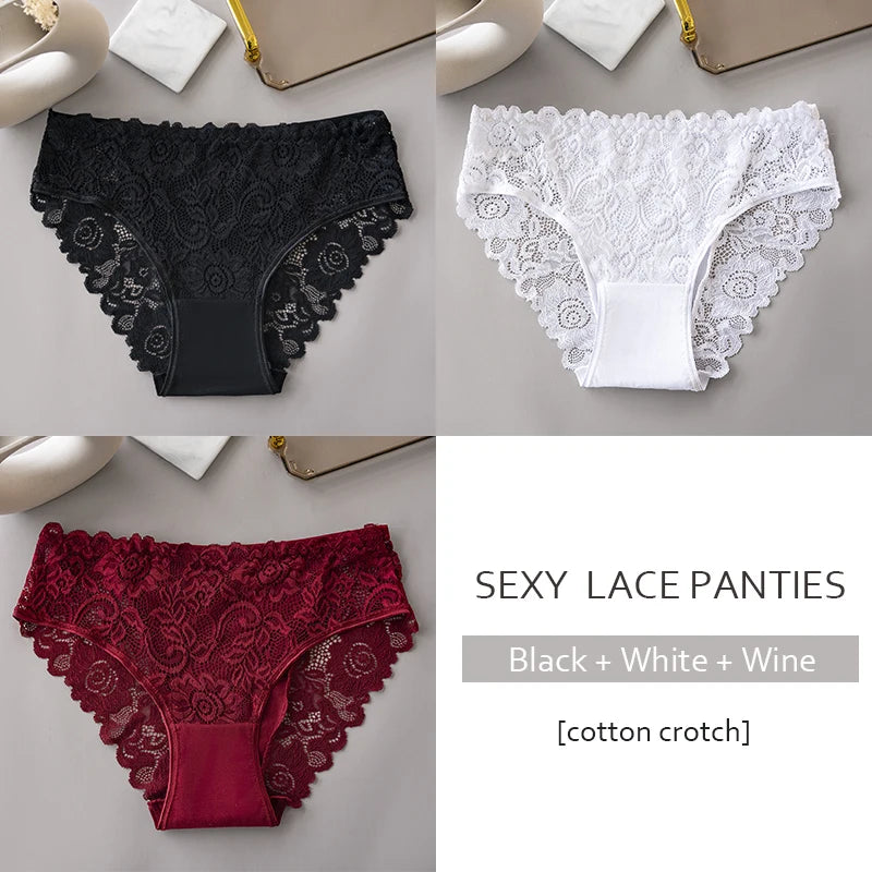 The 3-Pack Floral Embroidery Lace Brief