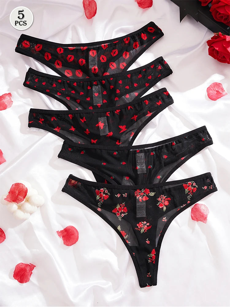 The 5-Pack Printed G-String Set