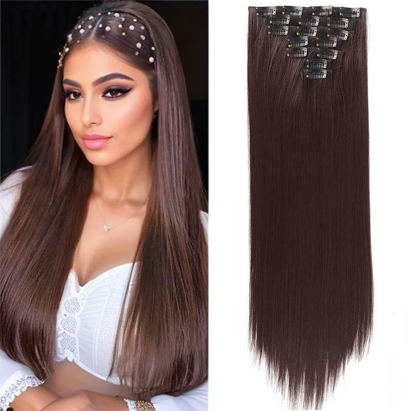 The 60CM Pink Straight Clip-In Hair Extensions