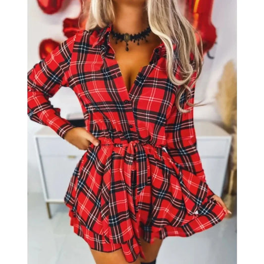 The Plaid Tied Shirt Dress